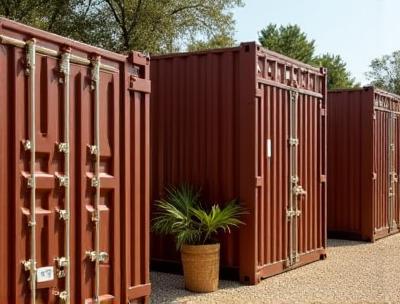 Shipping containers with rattan products